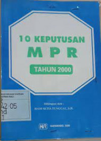 10 Keputusan MPR Tahun 2000