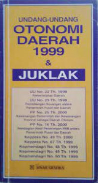 Undang-Undang Otonomi Daerah 1999& JUKLAK