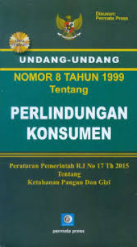 978-602-8228-100-1 Undang-Undang Nomor 8 Tahun 1999 Tentang Perlindungan Konsumen